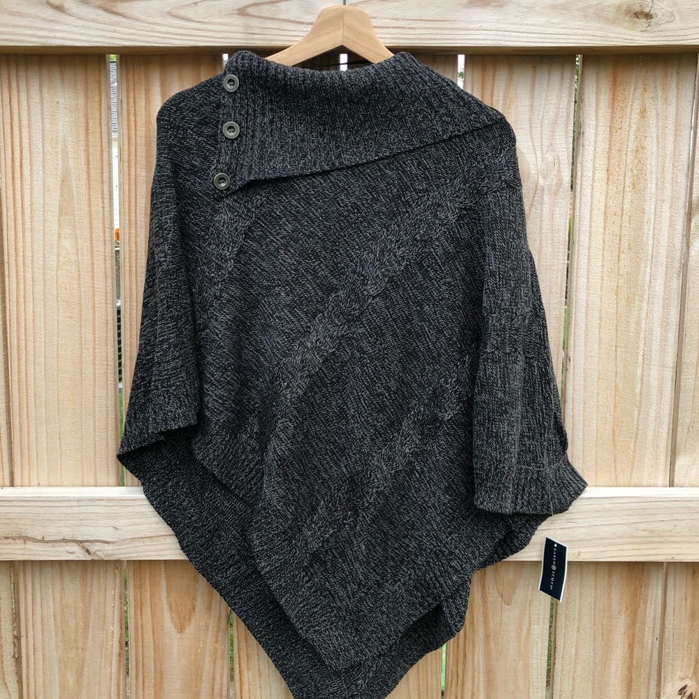 Karen Scott L/XL acrylic poncho NWT